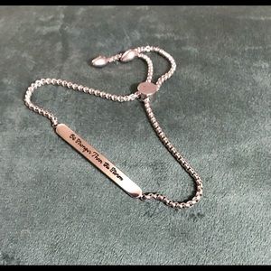 Sterling silver inspirational bracelet”Be stronger than the storm “